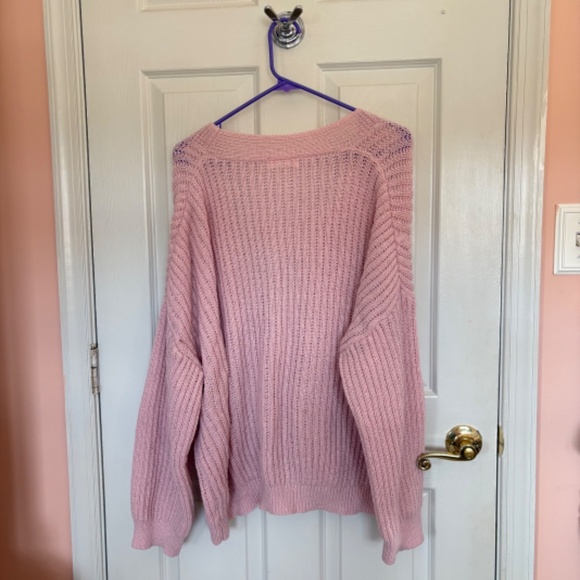 💗 ROMWE Pink Chunky Knit Cardigan | Size S - Picture 1 of 2